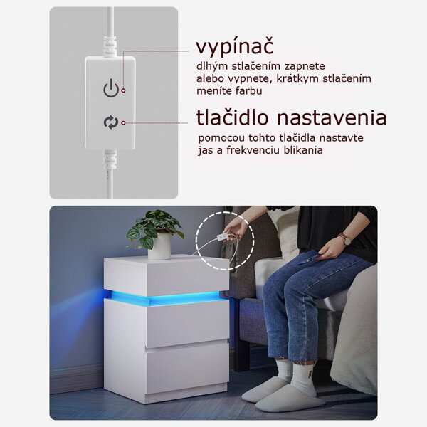 Nočný stolík s podsvietením DAVY