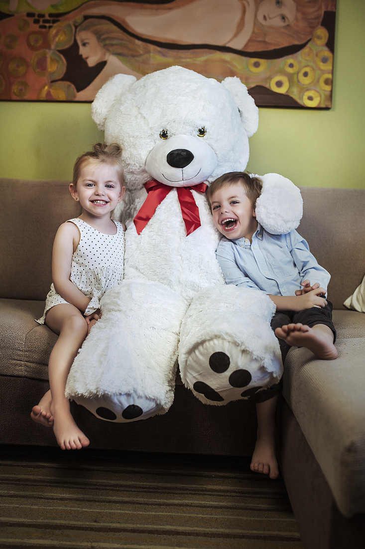 Obr. 2: Plyšový medvěd XXL v bílé barvě pro děti