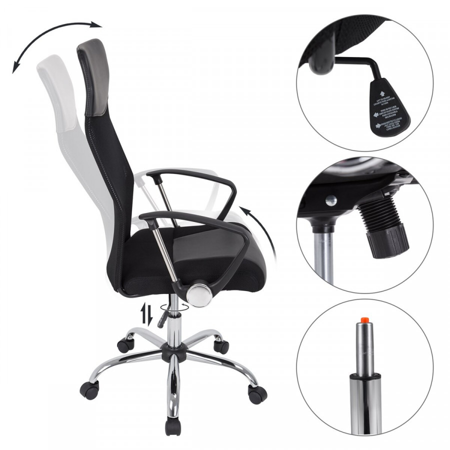 Některé kancelářské židle mají také funkci houpání – díky zvolení vhodného stupně tvrdosti si dokážete nastavit funkci houpání přesně podle svých potřeb.