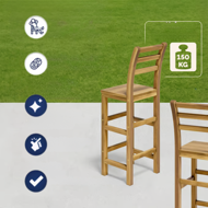 Barové židle OSLO s opěradly, 2ks, 40x36x110cm, přírodní hnědá