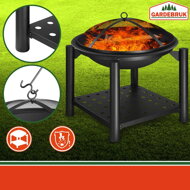 Ohniště s prostorem na dřevo FIRE, Ø55cm, černá