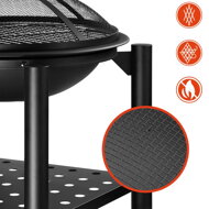 Ohniště s prostorem na dřevo FIRE, Ø55cm, černá