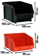 Závěsný organizér do dílny ORDER, 30 boxů, 64x2x38cm, červená/černá
