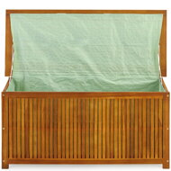 Akáciový dřevěný úložný box s výstelkou, rozměry 115x50x59cm, včetně plachty
