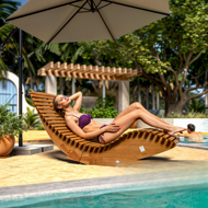 Houpací lehátko BALI, 155x60x93cm, přírodní hnědá