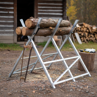 Koza na řezání dřeva ALBERT, 83 x 81 x 88 cm, stříbrná