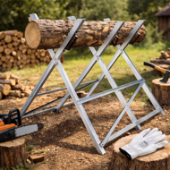 Koza na řezání dřeva ALBERT, 83 x 81 x 88 cm, stříbrná