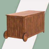 Dřevěný úložný box s kolečky Acacia