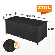 Polyratanový úložný box RICCO, 122x56 61cm, černá
