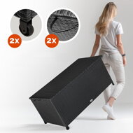 Polyratanový úložný box RICCO, 122x56 61cm, černá