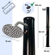 Solární sprcha DELFINA, 20 l, černá