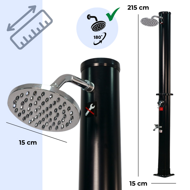 Solární sprcha DELFINA, 20 l, černá