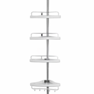 Teleskopický regál do sprchy DELMO, 92-306 cm, bílá