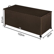 Polyratanový úložný box RICCO, 122x56 61cm, hnědá