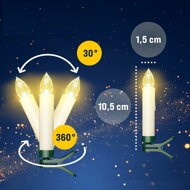 Svíčky na vánoční stromeček CANDLE, 20ks, 10,5cm, teplá bílá