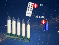 Svíčky na vánoční stromeček CANDLE, 20ks, 10,5cm, vícebarevná