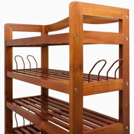 Regál na boty RUSTIC, 5polic, 85x26x82cm, přírodní hnědá