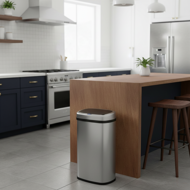 Senzorový odpadkový koš DEUS, 58 litrů, stříbrná