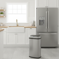 Senzorový odpadkový koš DEUS, 58 litrů, stříbrná