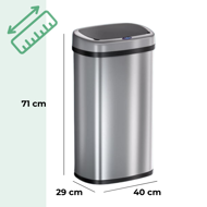 Senzorový odpadkový koš DEUS, 58 litrů, stříbrná