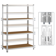 Regál s vysokou nosností HEAVY, max. 700 kg, 160x90x40 cm, stříbrná