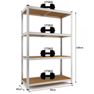 Regál s vysokou nosností HEAVY, max. 700 kg, 160x90x40 cm, stříbrná