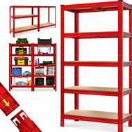 Regál s vysokou nosností HEAVY, max. 875 kg, 90×40×180 cm, červená