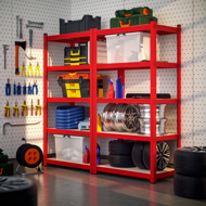 Regál s vysokou nosností HEAVY, max. 875 kg, 90×40×180 cm, červená