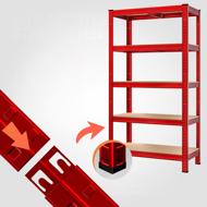 Regál s vysokou nosností HEAVY, max. 875 kg, 90×40×180 cm, červená