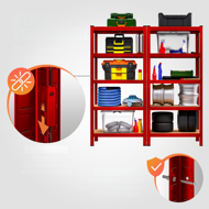 Regál s vysokou nosností HEAVY, max. 875 kg, 90×40×180 cm, červená