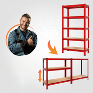 Regál s vysokou nosností HEAVY, max. 875 kg, 90×40×180 cm, červená