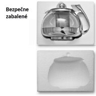 Čajník se sítkem TEA 1,2L, průsvitná, stříbrná