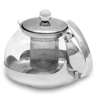 Čajník se sítkem TEA 1,2L, průsvitná, stříbrná