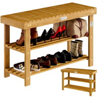 Lavice do předsíně s prostorem na boty NINA, 90x32x46cm, přírodní hnědá