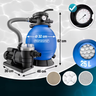 Písková filtrace k bazénu AQUA 9 600 l/h, modrá