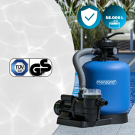 Písková filtrace k bazénu AQUA s předfiltrem, 13 200 l/h, modrá