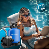 Písková filtrace k bazénu AQUA s předfiltrem, 13 200 l/h, modrá