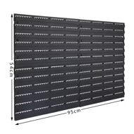 Závěsný organizér do dílny ORDERBOX s 28 boxy a držáky na nářadí, 64x2x38cm, červená/černá