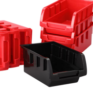 Závěsný organizér do dílny ORDERBOX s 28 boxy a držáky na nářadí, 64x2x38cm, červená/černá