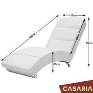 Lenoška LONDON, 186×55×89cm, bílá