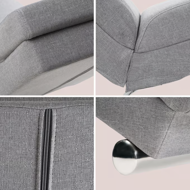 Lenoška LONDON, 186×55×89cm, šedá