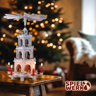 Vánoční pyramida MERRY, 60x20x20cm, bílá