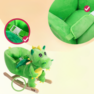 Houpací dráček DINO s bezpečnostním pásem, zelená