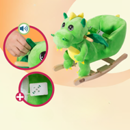 Houpací dráček DINO s bezpečnostním pásem, zelená