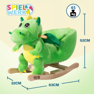 Houpací dráček DINO s bezpečnostním pásem, zelená