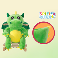 Houpací dráček DINO s bezpečnostním pásem, zelená