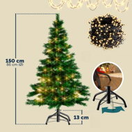 Umělý vánoční stromeček RUDOLPH se světýlky, 150 cm, zelená