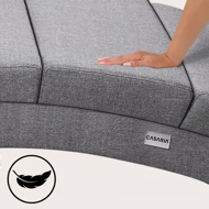 Lenoška LONDON s masážní a vyhřívací funkcí, 186×55×89cm, šedá