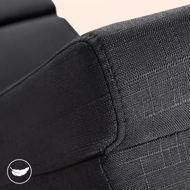 Lenoška LONDON s masážní a vyhřívací funkcí, 186x55x89 cm, antracitová