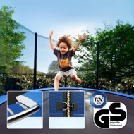 Trampolína s bezpečnostní sítí JUMP, Ø183 cm, černá/modrá